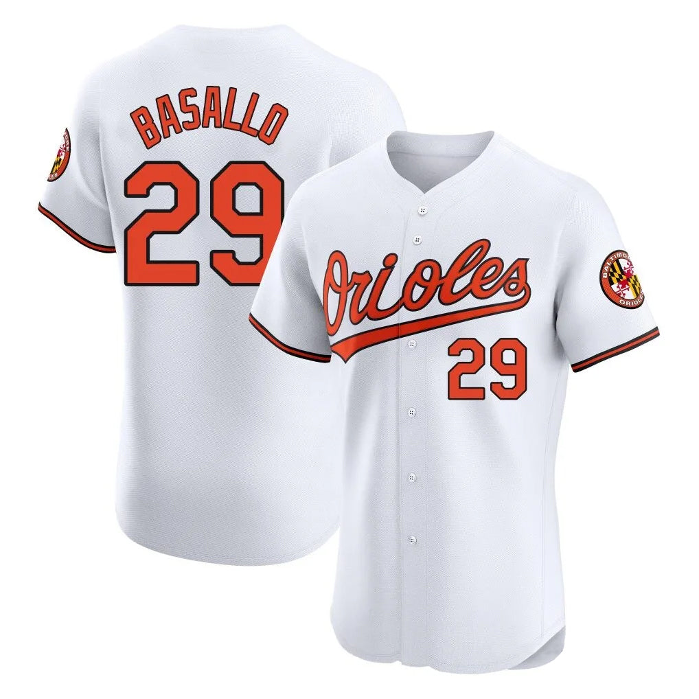 Baltimore Orioles #29 Samuel Basallo Player White HeidiMiller Limited Elite Home Game Stitched Jerseys