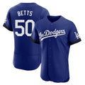 Los Angeles Dodgers #50 Mookie Betts Player Royal HeidiMiller City Connect Elite Home Stitched Jerseys