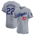 Los Angeles Dodgers #22 Clayton Kershaw Player Gray HeidiMiller Limited Elite Home Stitched Jerseys