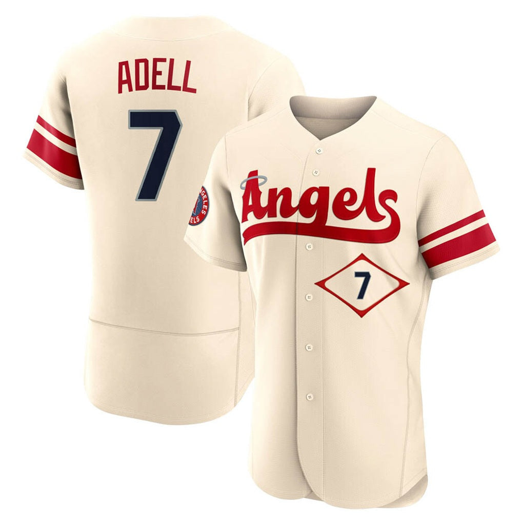 Los Angeles Angels #7 Jo Adell Player Cream HeidiMiller City Connect Limited ELite Home Stitched Jerseys