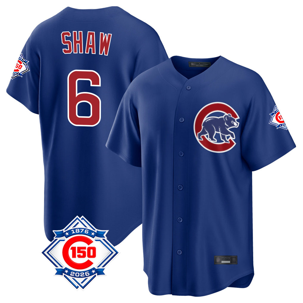 Chicago Cubs #6 Matt Shaw Player Royal HeidiMiller 150th Anniversary Home Game Stitched Jerseys