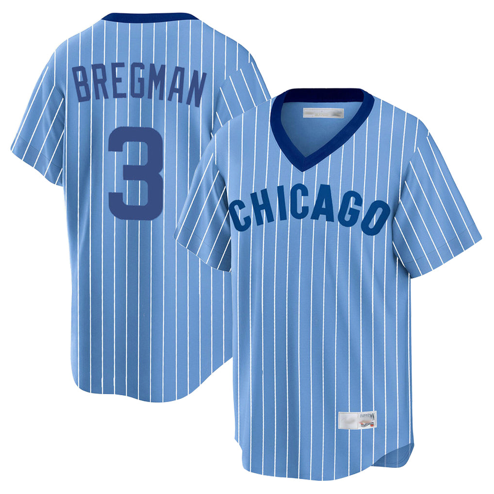 Chicago Cubs #3 Alex Bregman Player Blue HeidiMiller T-shirt Cooperstown Collection Limited Stitched Jerseys