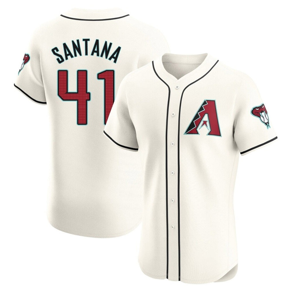 Arizona Diamondbacks #41 Carlos Santana Player Cream HeidiMiller Limited Elite Home Game Stitched Jerseys