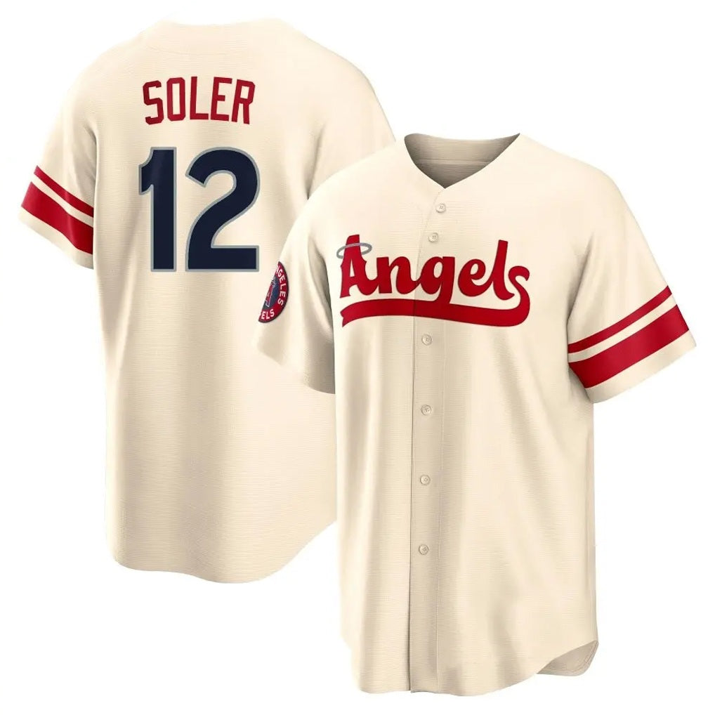Los Angeles Angels #12 Jorge Soler Player Cream HeidiMiller City Connect Home Stitched Jerseys