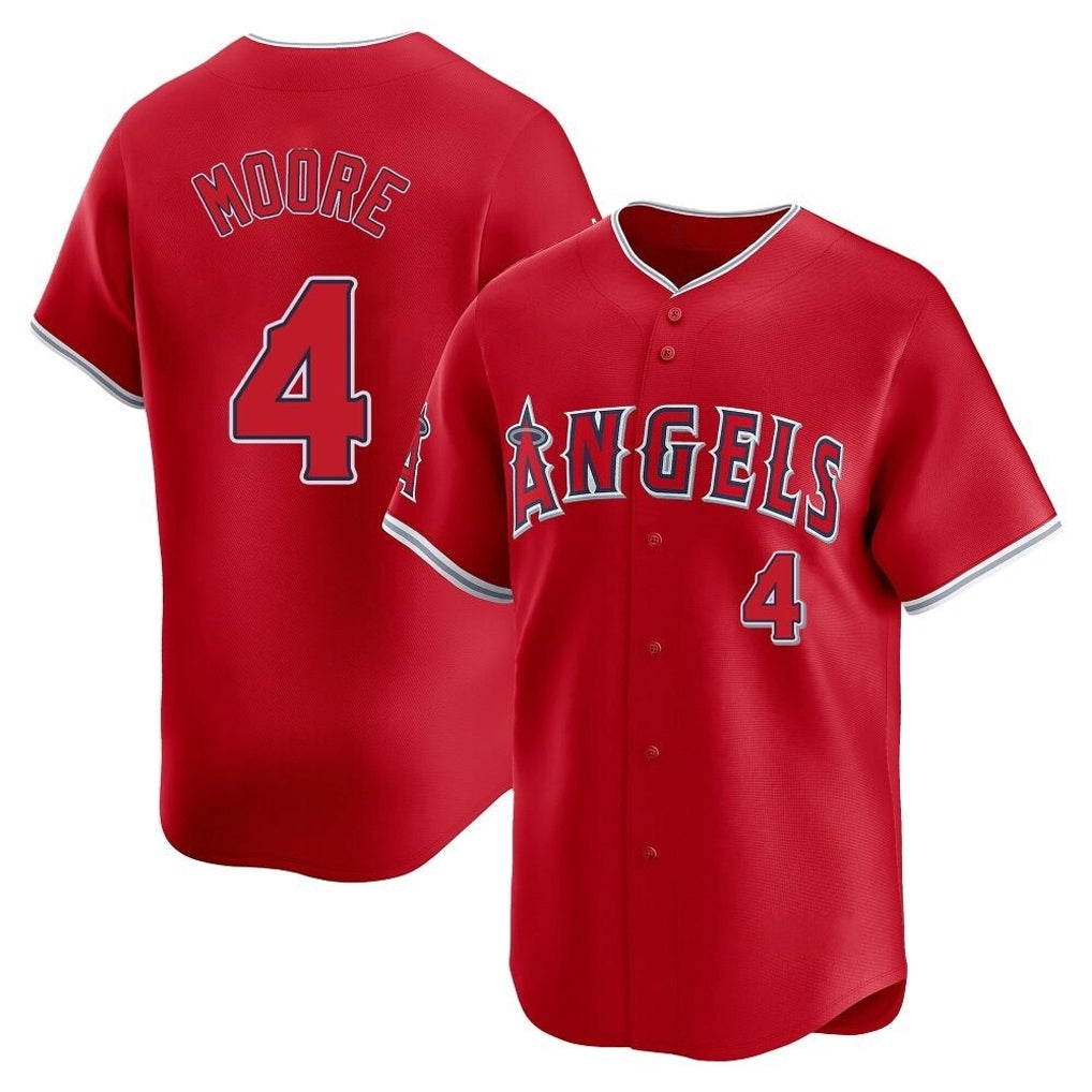 Los Angeles Angels #4 Christian Moore Player Red HeidiMiller Home Limited Stitched Jerseys