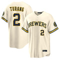 Milwaukee Brewers #2 Brice Turang Player Cream HeidiMiller Home Limited Stitched Jerseys