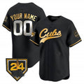 Custom Chicago Cubs 2024 Spring Training Patch Vapor Premier Limited Jersey ¨C All Stitched-Black HeidiMiller
