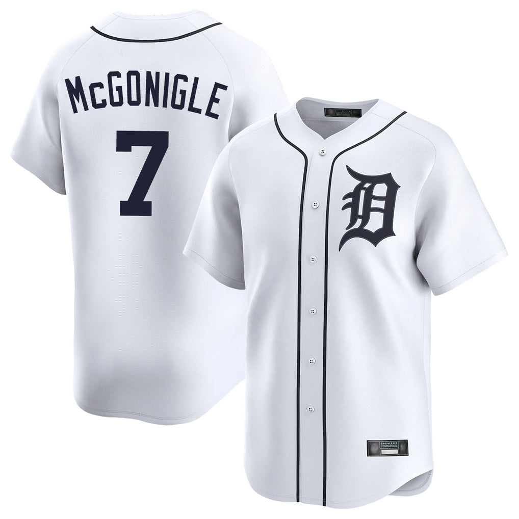 Detroit Tigers #7 Kevin McGonigle Player White HeidiMiller Home Limited Stitched Jerseys
