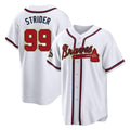 Atlanta Braves #99 Spencer Strider Player White Gold HeidiMiller Home Game Stitched Jerseys