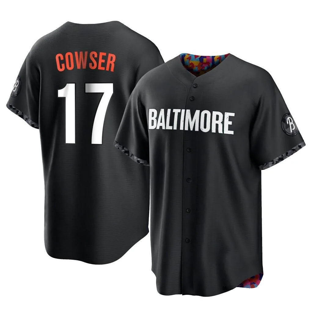 Baltimore Orioles #17 Colton Cowser Player Black HeidiMiller City Connect Home Game Stitched Jerseys