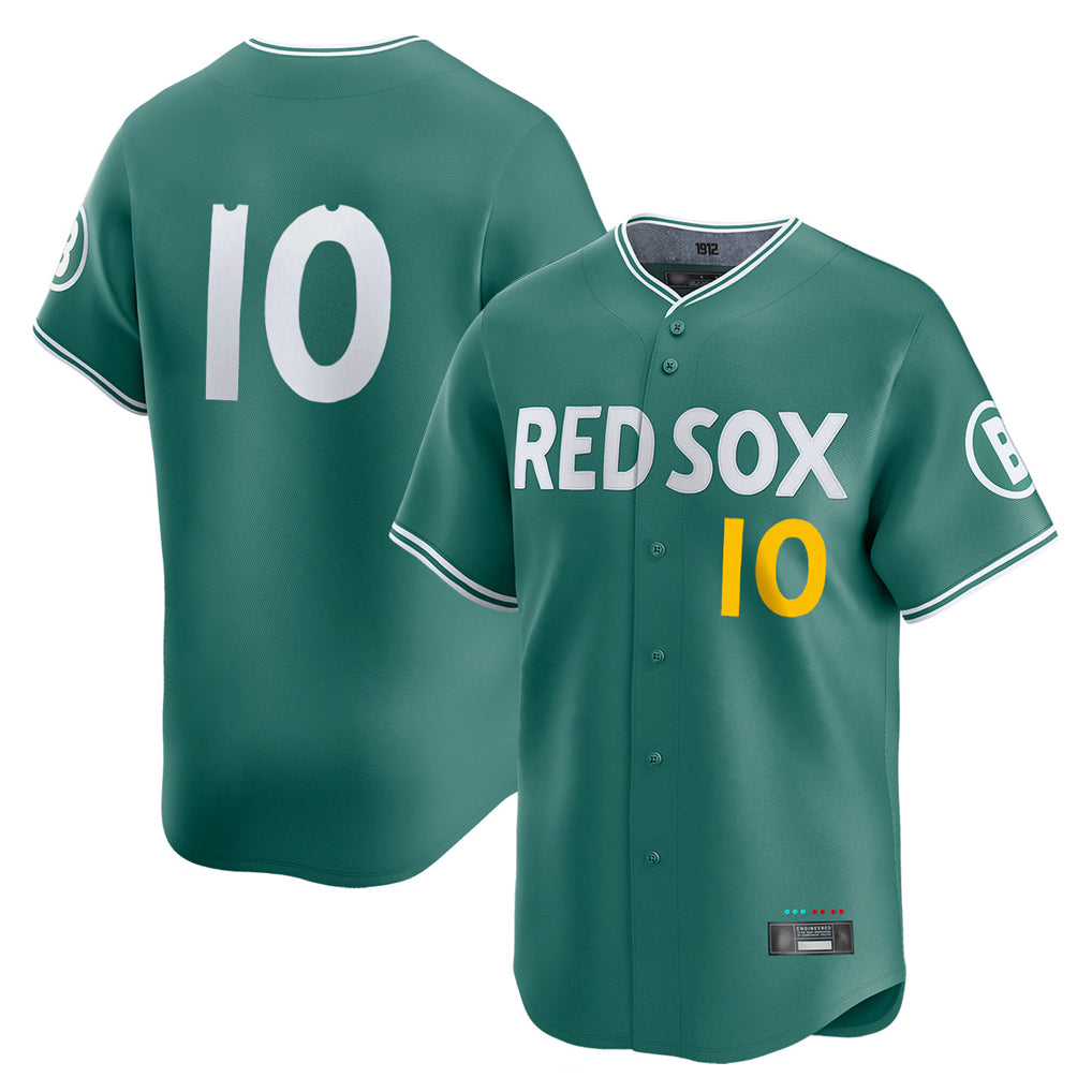 Boston Red Sox #10 Trevor Story Player Green HeidiMiller City Connect Limited Home Game Stitched Jerseys1