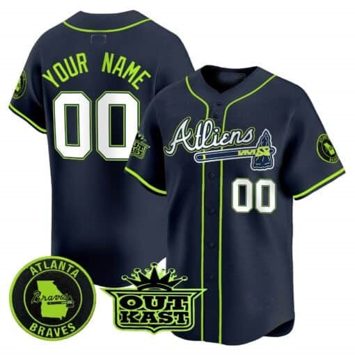 Custom Atlanta Braves Atliens Vapor Premier Limited Jersey ¨C All Stitched-Navy HeidiMiller