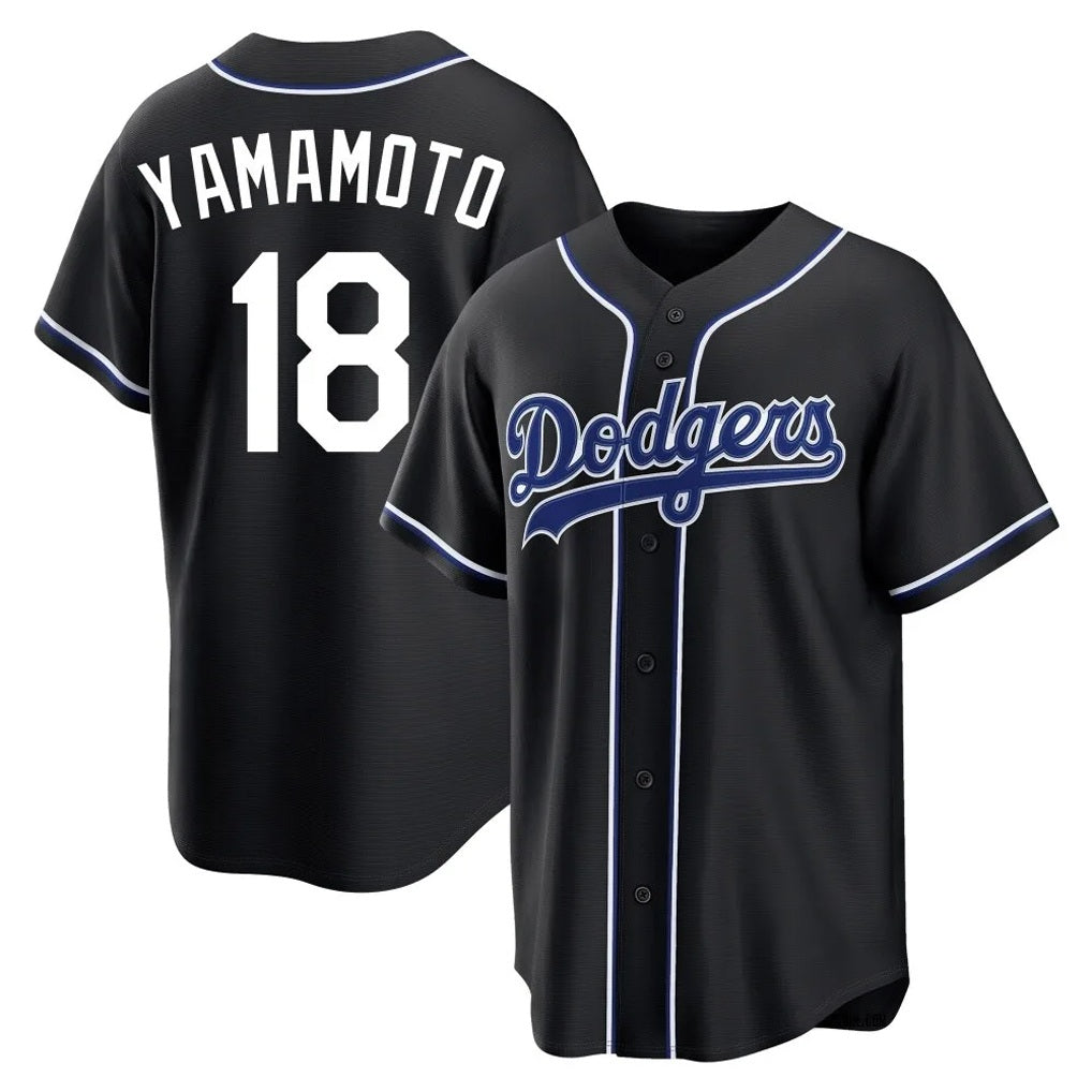 Los Angeles Dodgers #18 Yoshinobu Yamamoto Player Black HeidiMiller Carbon Limited Home Stitched Jerseys