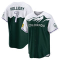 Colorado Rockies #7 Matt Holliday Player Green HeidiMiller City Connect Home Game Stitched Jerseys