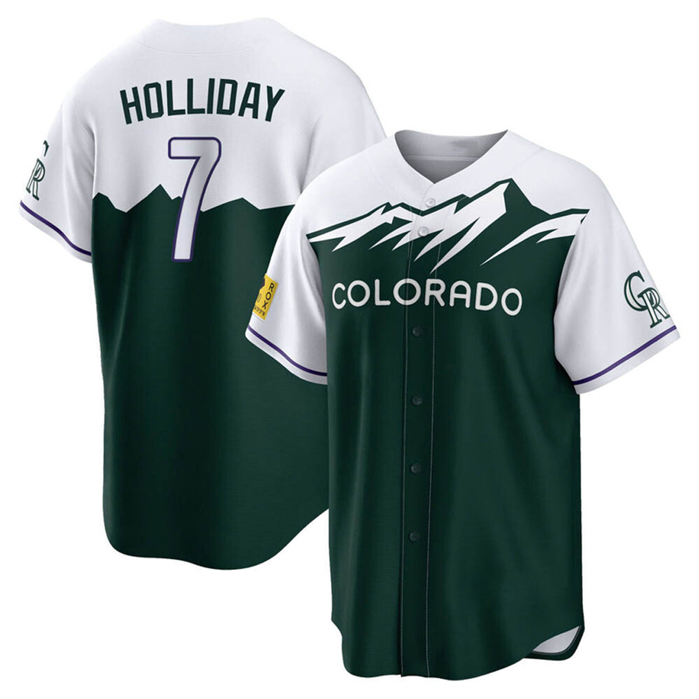 Colorado Rockies #7 Matt Holliday Player Green HeidiMiller City Connect Home Game Stitched Jerseys