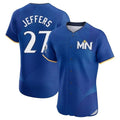 Minnesota Twins #27 Ryan Jeffers Player Royal HeidiMiller City Connect Limited Elite Home Stitched Jerseys