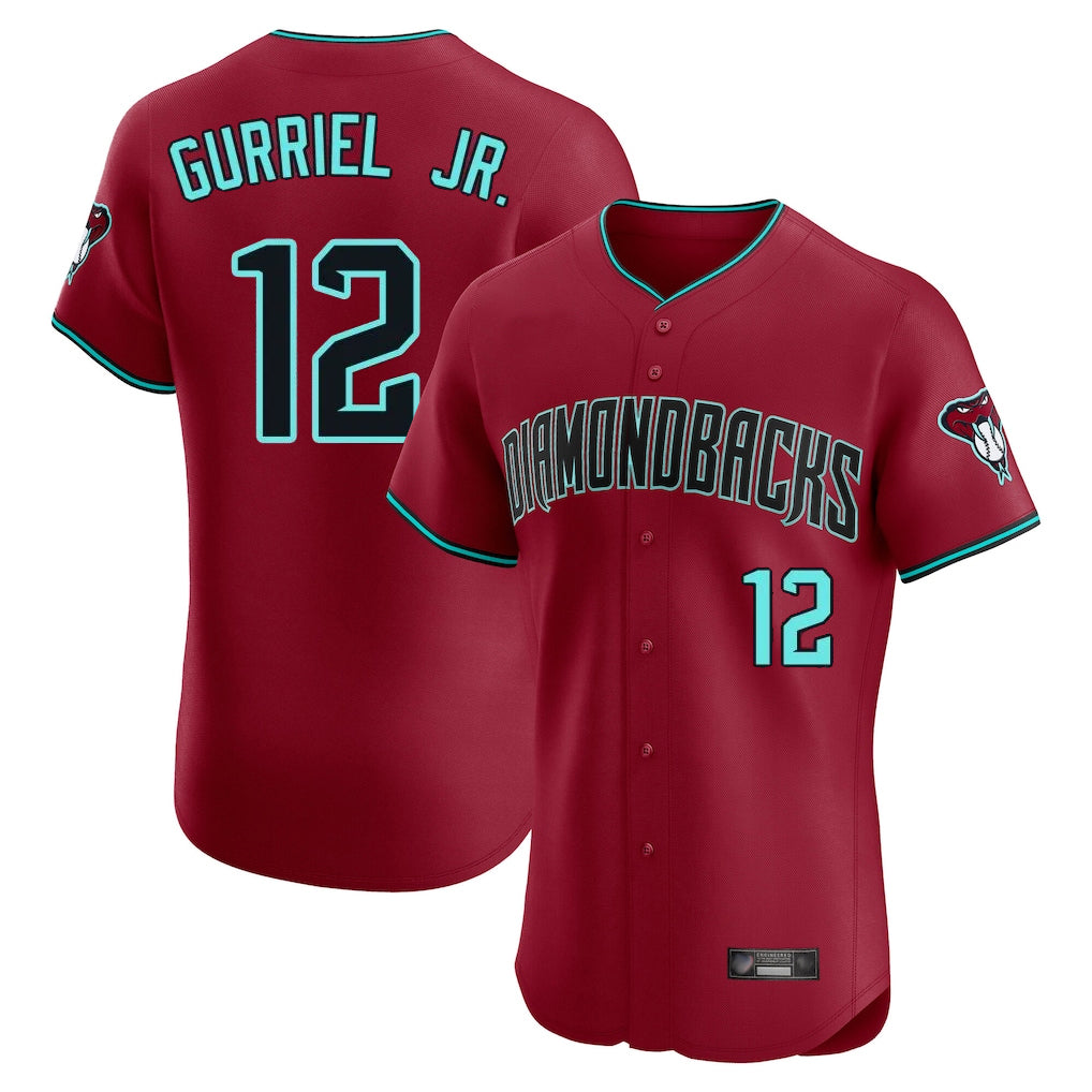 Arizona Diamondbacks #12 Lourdes Gurriel Jr Player Red HeidiMiller Limited Elite Home Game Stitched Jerseys
