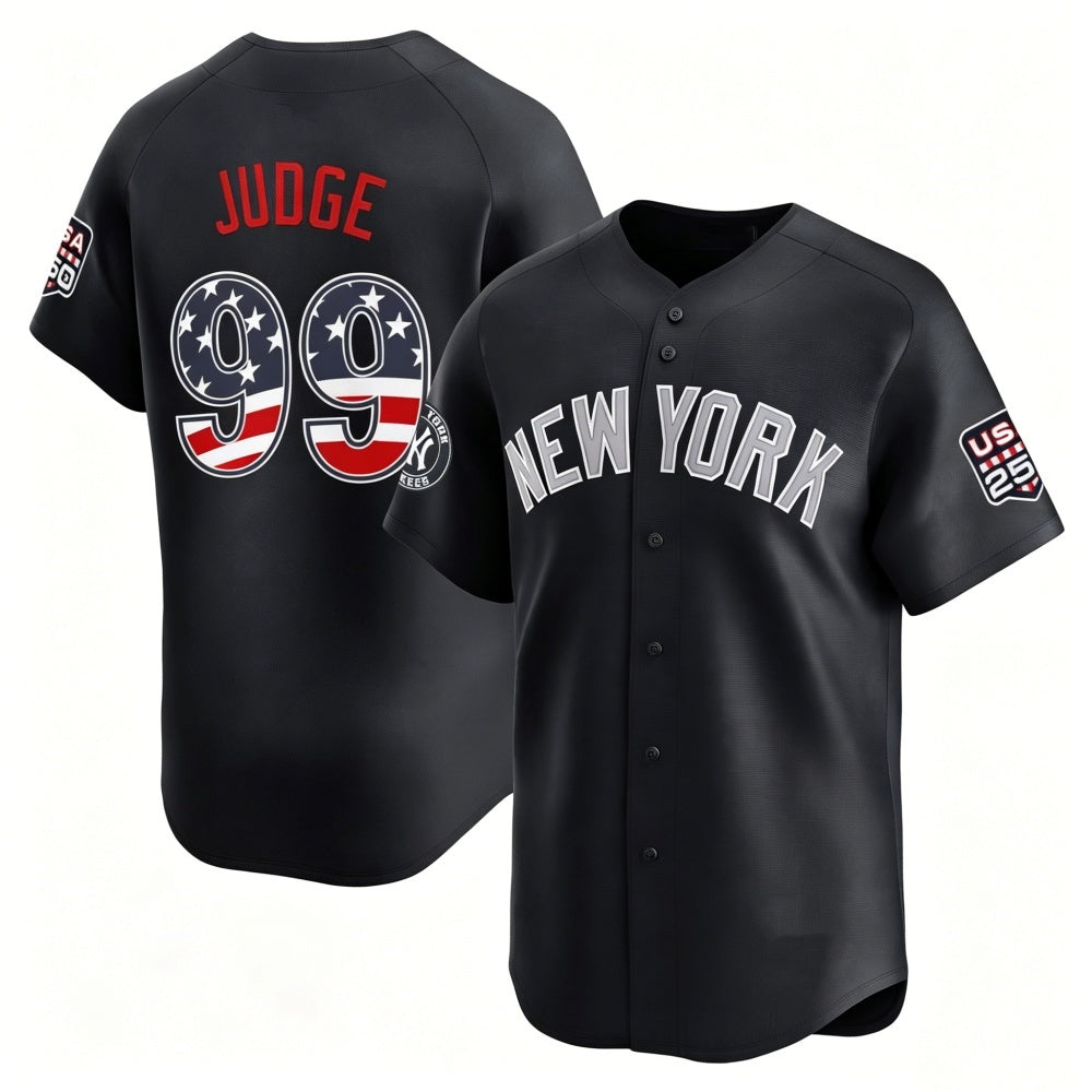 New York Yankees #99 Aaron Judge Navy HeidiMiller USA 250 Fourth of July Limited Stitched Jersey