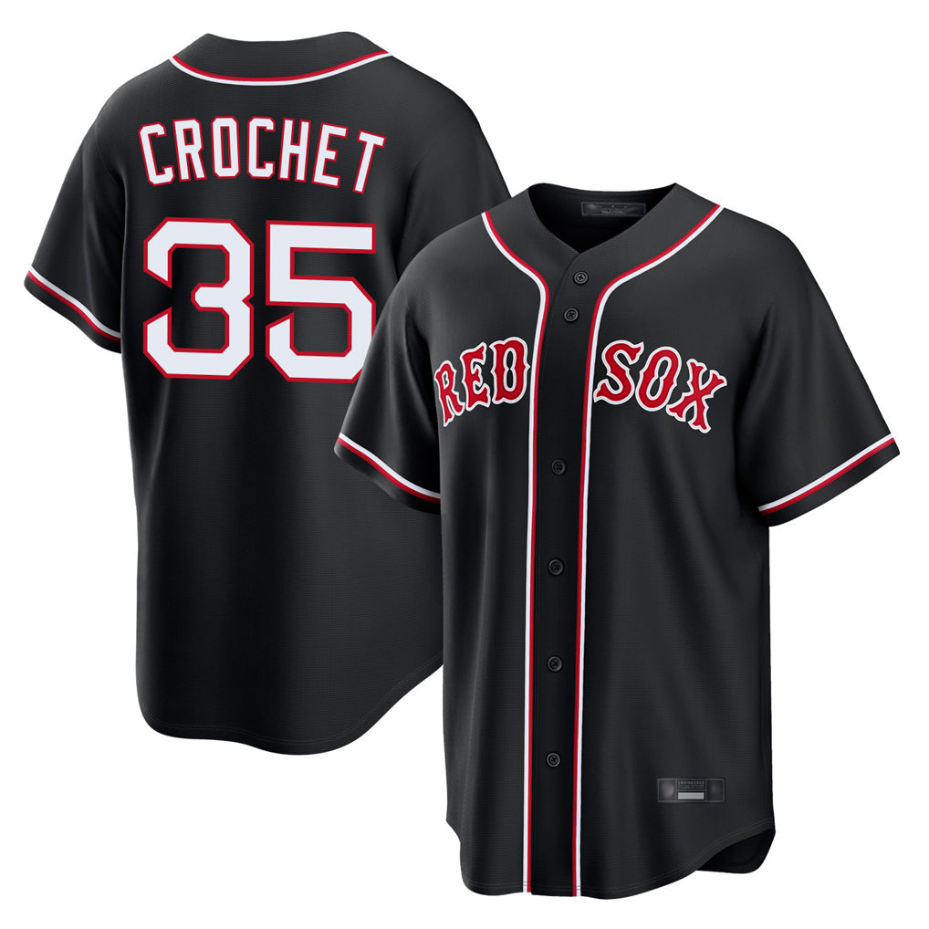 Boston Red Sox #35 Garrett Crochet Player Black HeidiMiller Out Home Game Stitched Jerseys
