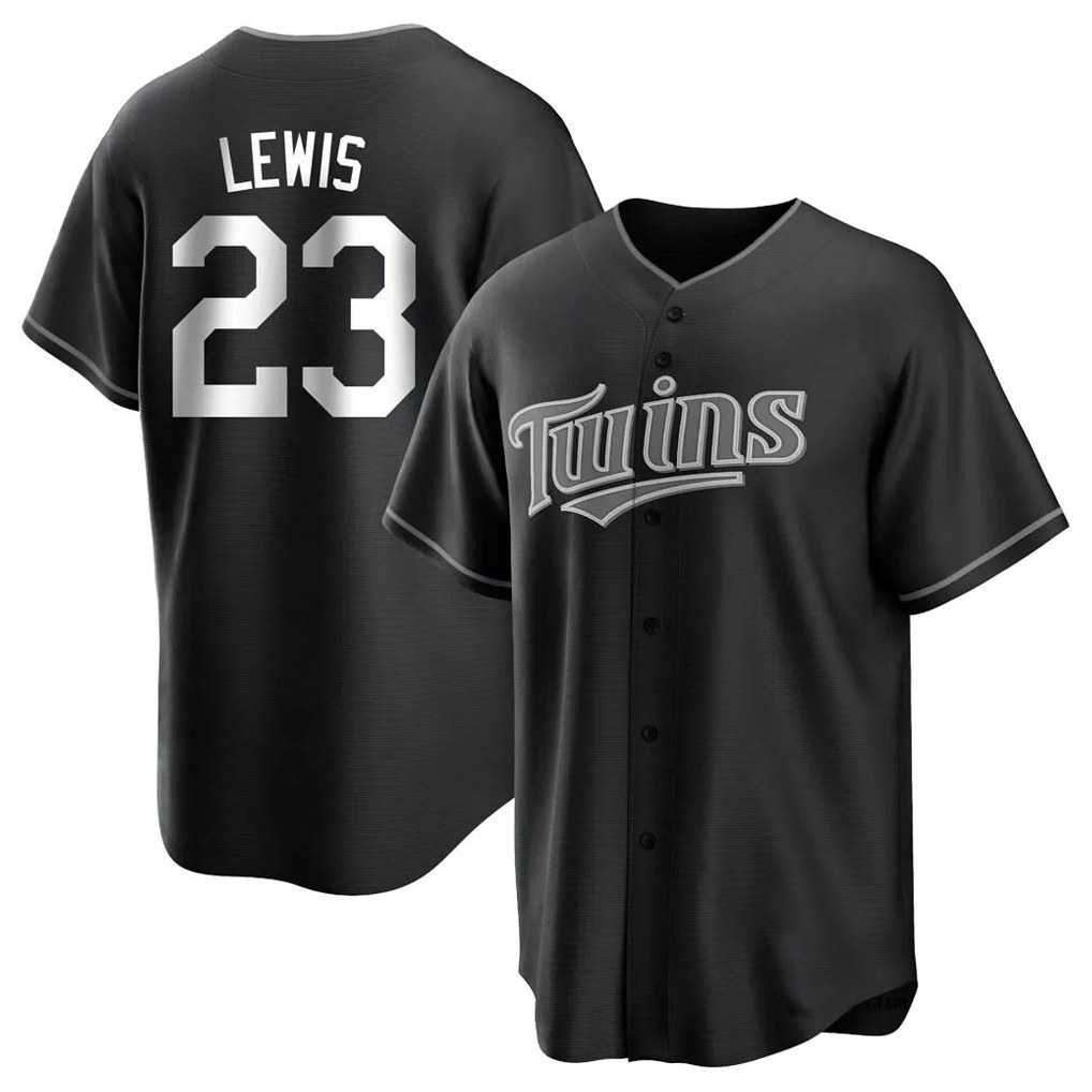 Minnesota Twins #23 Royce Lewis Player Black HeidiMiller Home Game Stitched Jerseys