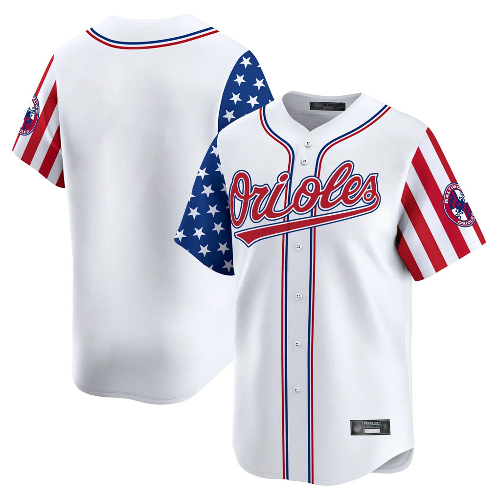 Baltimore Orioles White HeidiMiller Independence Day Vapor Premier Home Game Blank Player Stitched Jerseys