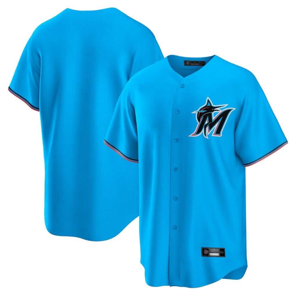 Miami Marlins Blank Player Blue HeidiMiller Home Game Stitched Jerseys