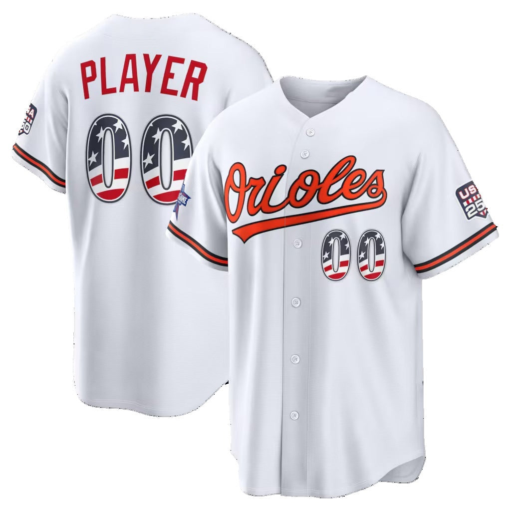 Custom Baltimore Orioles 2026 All-Star Edition Stars & Stripes White HeidiMiller Stadium Pick-A-Player Jersey