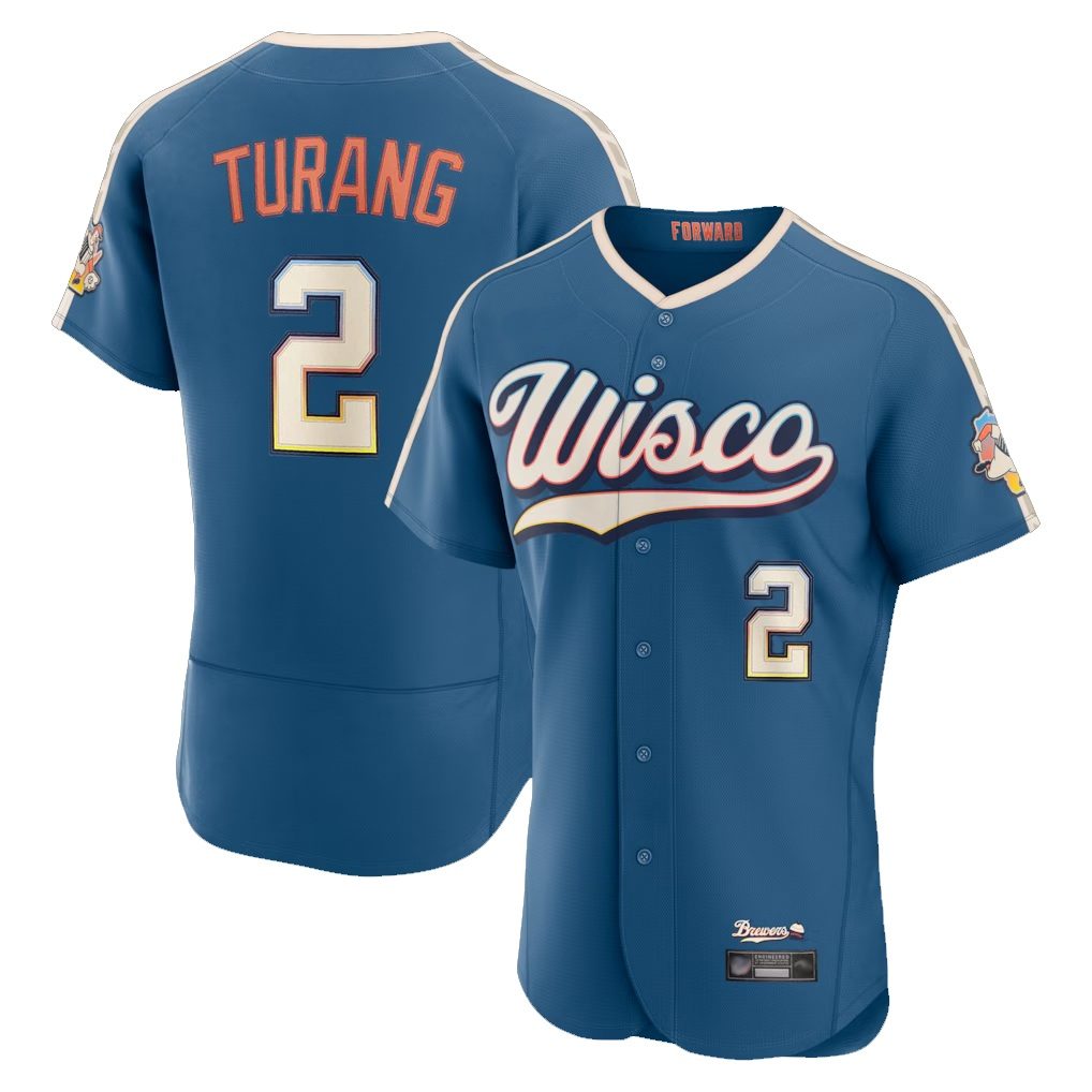 Milwaukee Brewers #2 Brice Turang Player Blue HeidiMiller 2026 City Connect Home Limited Elite Stitched Jerseys