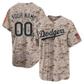 Custom Los Angeles Dodgers USMC Alternate Vapor Premier Limited Jersey ¨C Desert HeidiMiller