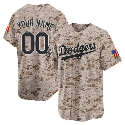 Custom Los Angeles Dodgers USMC Alternate Vapor Premier Limited Jersey ¨C Desert HeidiMiller