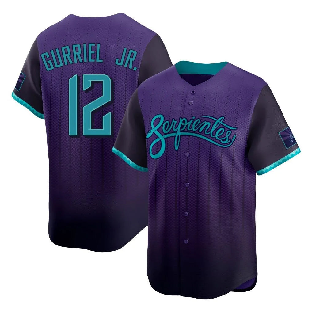 Arizona Diamondbacks #12 Lourdes Gurriel Jr Player Purple HeidiMiller City Connect Limited Home Game Stitched Jerseys