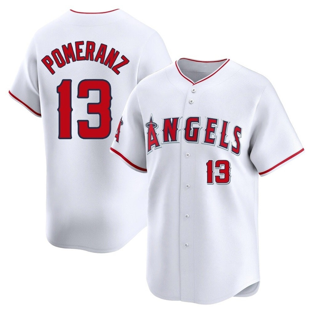 Los Angeles Angels #13 Drew Pomeranz Player White HeidiMiller Limited Home Stitched Jerseys