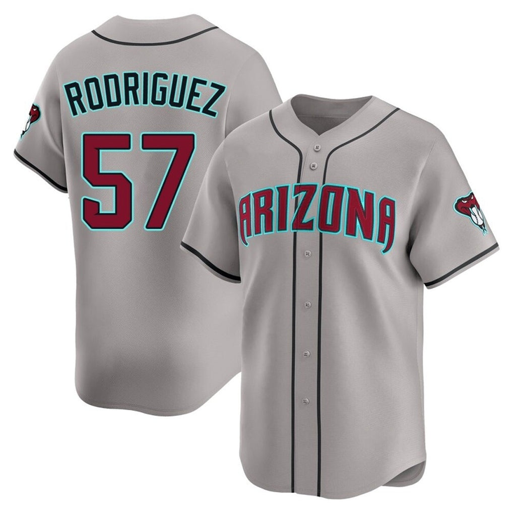Arizona Diamondbacks #57 Eduardo Rodriguez Player Gray HeidiMiller Road Limited Home Game Stitched Jerseys