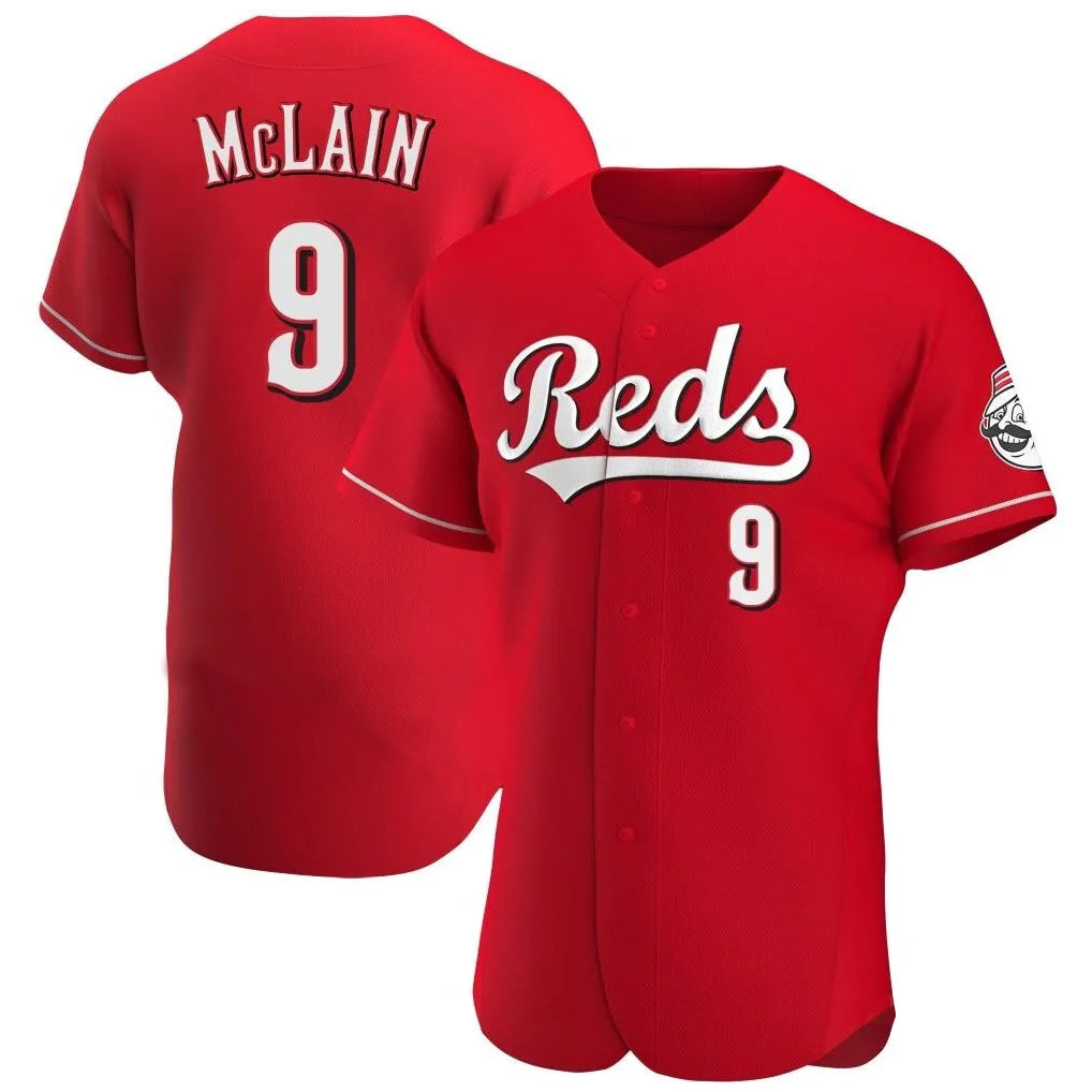 Cincinnati Reds #9 Matt McLain Player Red HeidiMiller Limited Elite Home Stitched Jerseys