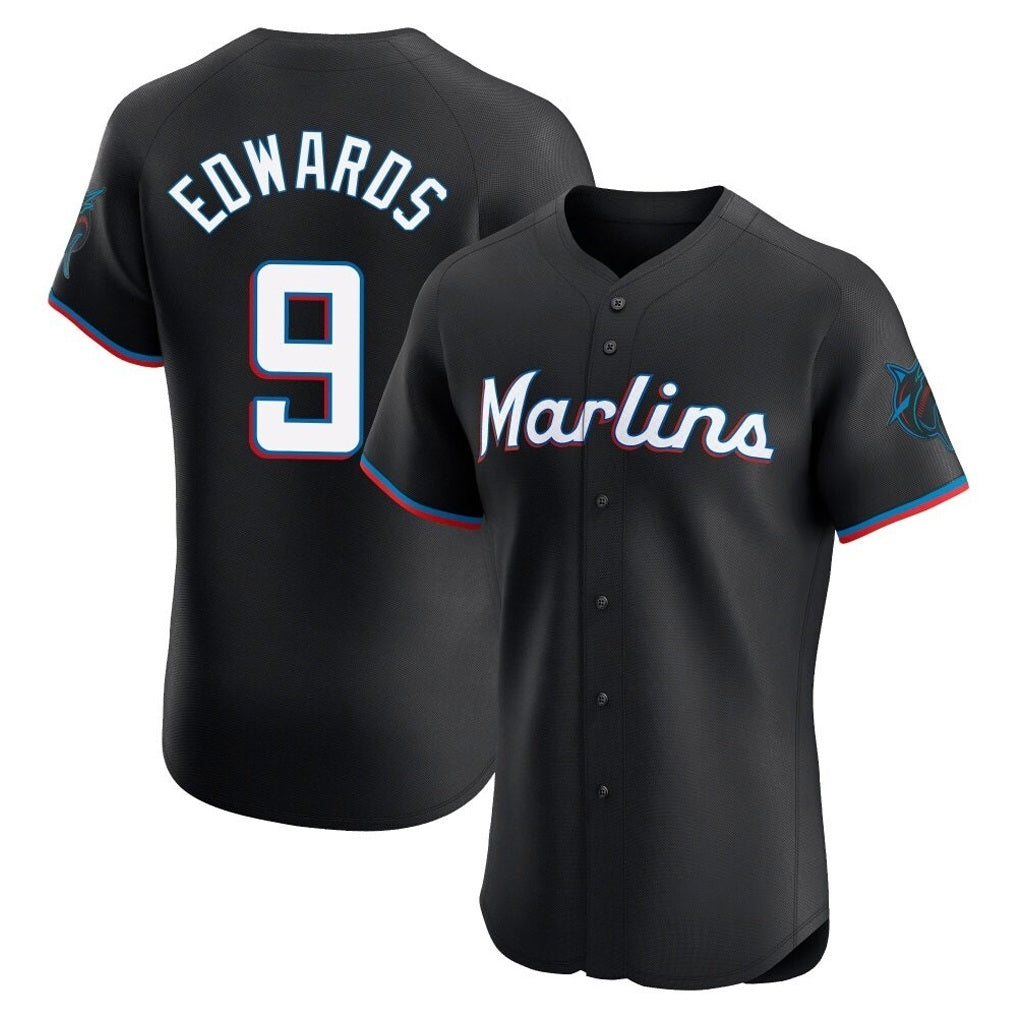 Miami Marlins #9 Xavier Edwards Player Black HeidiMiller Vapor Home Limited Elite Stitched Jerseys