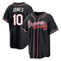 Atlanta Braves #10 Chipper Jones Player Black HeidiMiller Fashion Out Game Stitched Jerseys