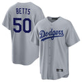 Los Angeles Dodgers #50 Mookie Betts Player Gray HeidiMiller Game Stitched Jerseys