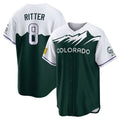 Colorado Rockies #8 Ryan Ritter Player Green HeidiMiller City Connect Home Game Stitched Jerseys