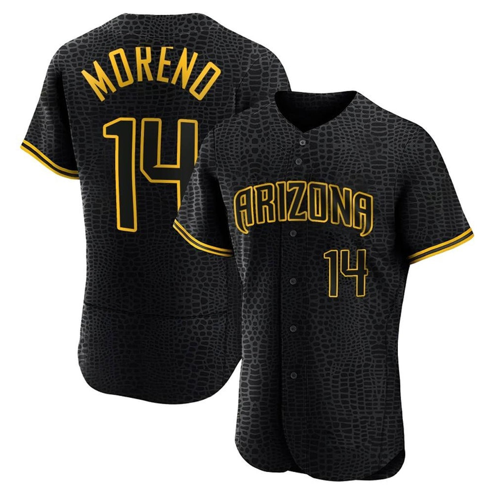 Arizona Diamondbacks #14 Gabriel Moreno Player Black HeidiMiller Snake Skin City Limited Elite Home Game Stitched Jerseys