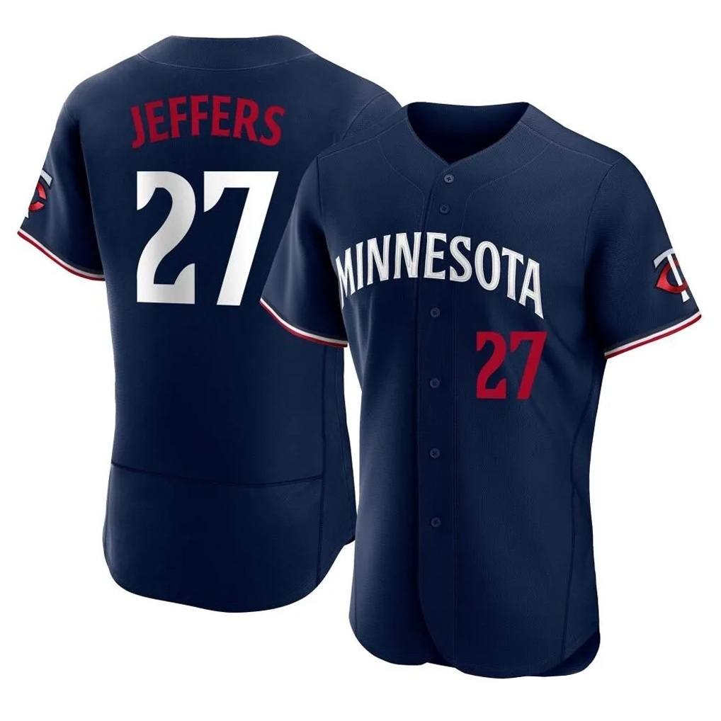 Minnesota Twins #27 Ryan Jeffers Player Navy HeidiMiller Replica Home Limited Elite Stitched Jerseys