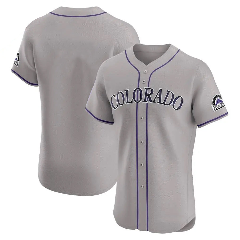 Colorado Rockies Blank Player Gray HeidiMiller Limited Elite Home Stitched Jerseys