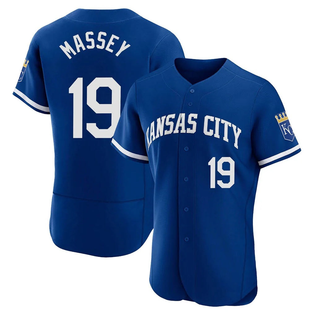 Kansas City Royals #19 Michael Massey Player Royal HeidiMiller City Connect Limited Elite Home Game Stitched Jerseys