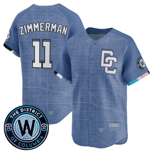 Washington Nationals #11 Ryan Zimmerman Blue HeidiMiller 2025 City Connect Limited Stitched Jersey