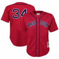Boston Red Sox #34 David Ortiz Player Red HeidiMiller Mitchell & Ness Cooperstown Collection Mesh Home Stitched Jerseys