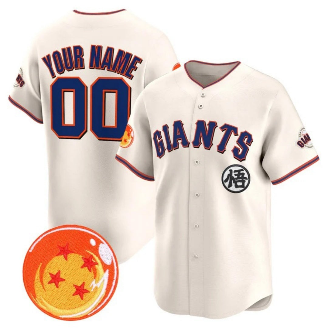 Custom San Francisco Giants x Dragon Ball Cream HeidiMiller Vapor Premier Limited Jersey - All Stitched
