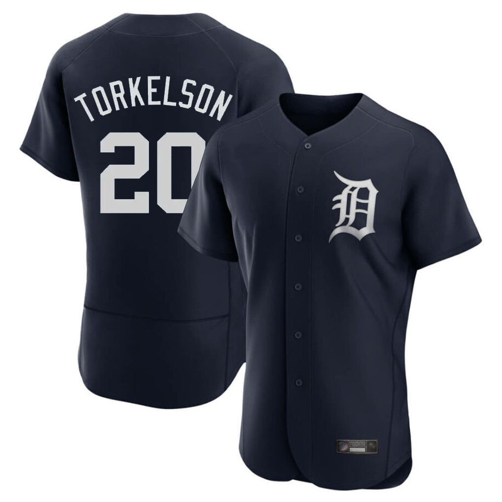 Detroit Tigers #20 Spencer Torkelson Player Navy HeidiMiller Limited Elite Home Stitched Jerseys