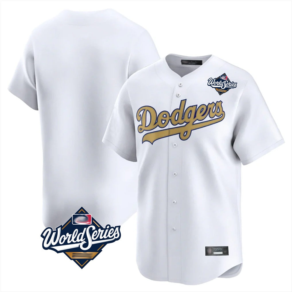 Los Angeles Dodgers Blank Player White Gold HeidiMiller Collection Limited Home World Series Stitched Jerseys