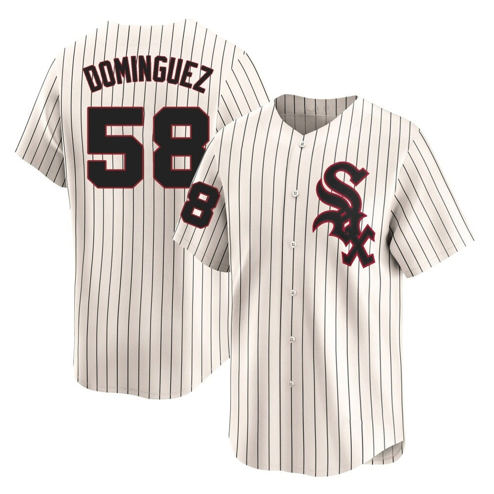 Chicago White Sox #58 Seranthony Dominguez Player Cream HeidiMiller Cooperstown Collection Limited Home Stitched Jerseys