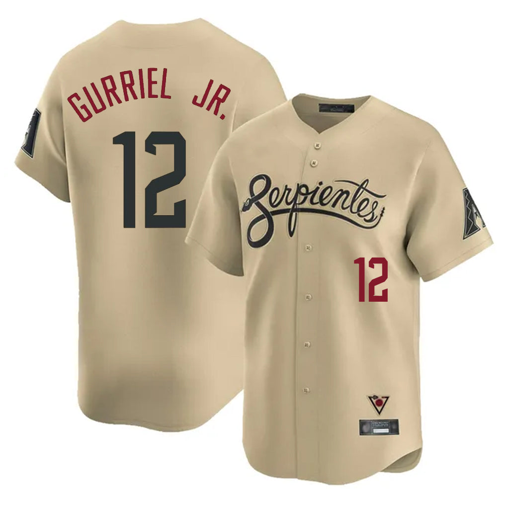 Arizona Diamondbacks #12 Lourdes Gurriel Jr Player Tan HeidiMiller City Connect Limited Home Game Stitched Jerseys