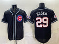 Chicago Cubs #29 Michael Busch 150th Anniversary Black HeidiMiller Out Style Vapor Premier Limited Stitched Jersey